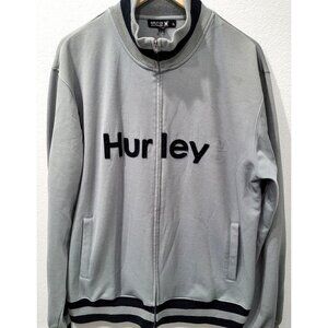 Men's Vintage Hurley International Gray & Navy-Blue Zip-up Track Jacket Size XL